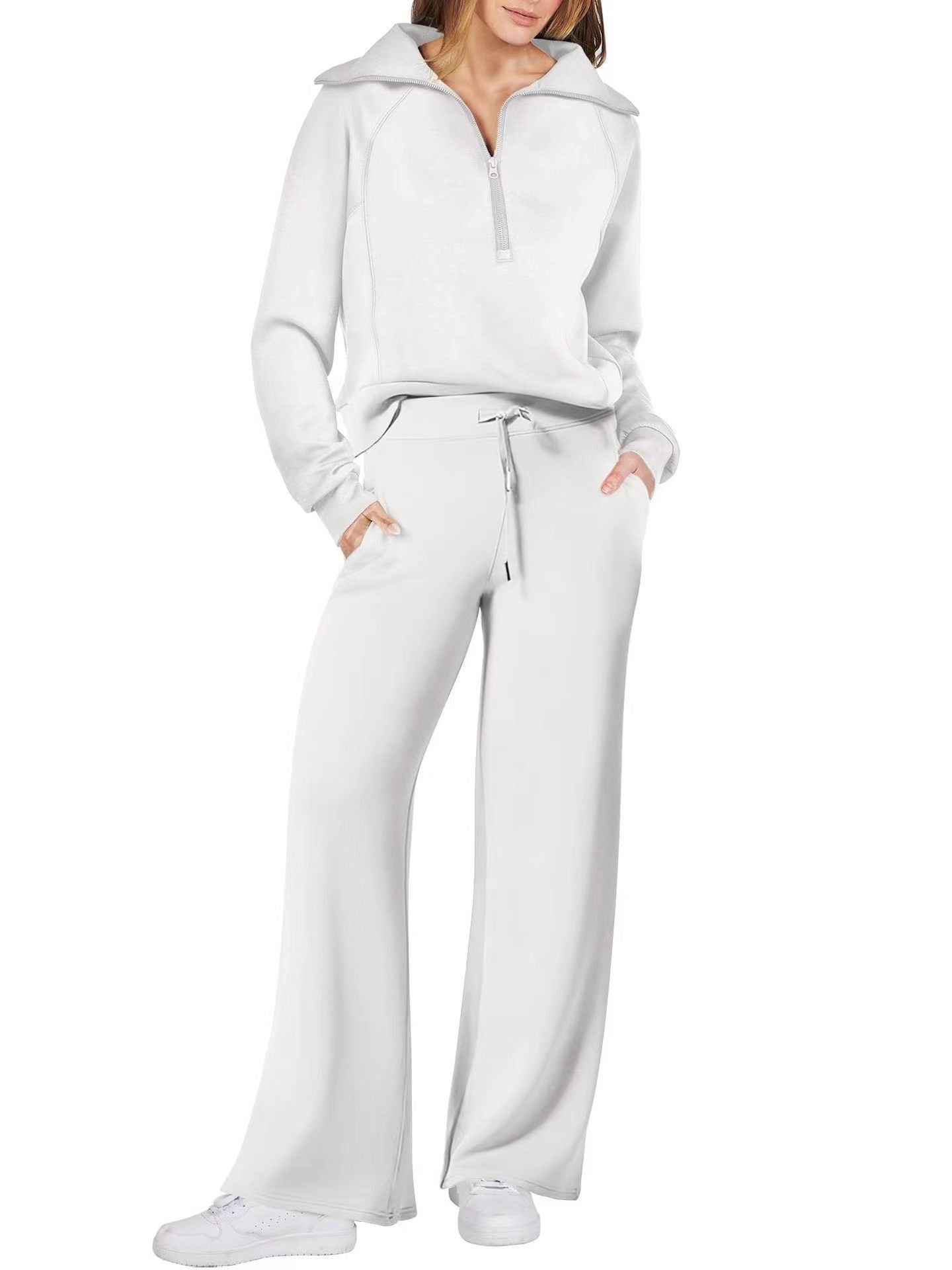 Women's Casual Sport Set - Autumn Winter Two Piece Tracksuit Polyester Activewear