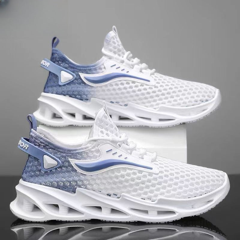 Men's Lace-Up Sneakers | Breathable Mesh Sports Shoes With Thick Sole Cushioning