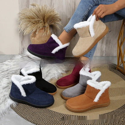 Insulated Cotton Shoes – Padded Warm Flat Bottom Slippers For Women