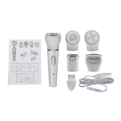 Electric Skin Massager | 5-in-1 Portable Beauty Device With Face And Body Scrubber