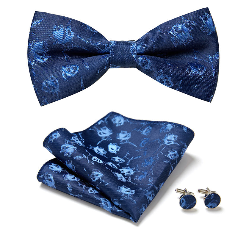 Stylish Bow Ties Set – Men's Floral Polyester Three Piece Tie Set