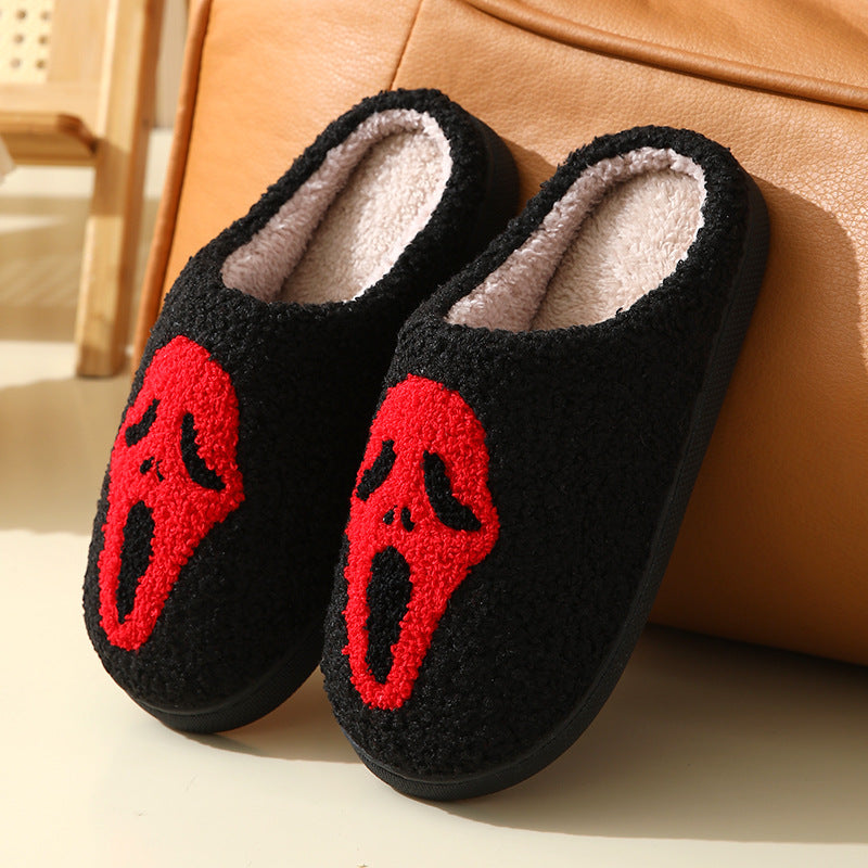Halloween Skull Slippers – Warm Winter Slippers With Cotton Indoor Shoes
