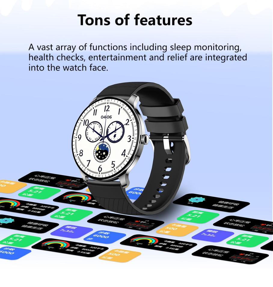 Ultra Slim Smart Watch For Men Women | Water Resistant Fitness Tracker With Sleep Tracking