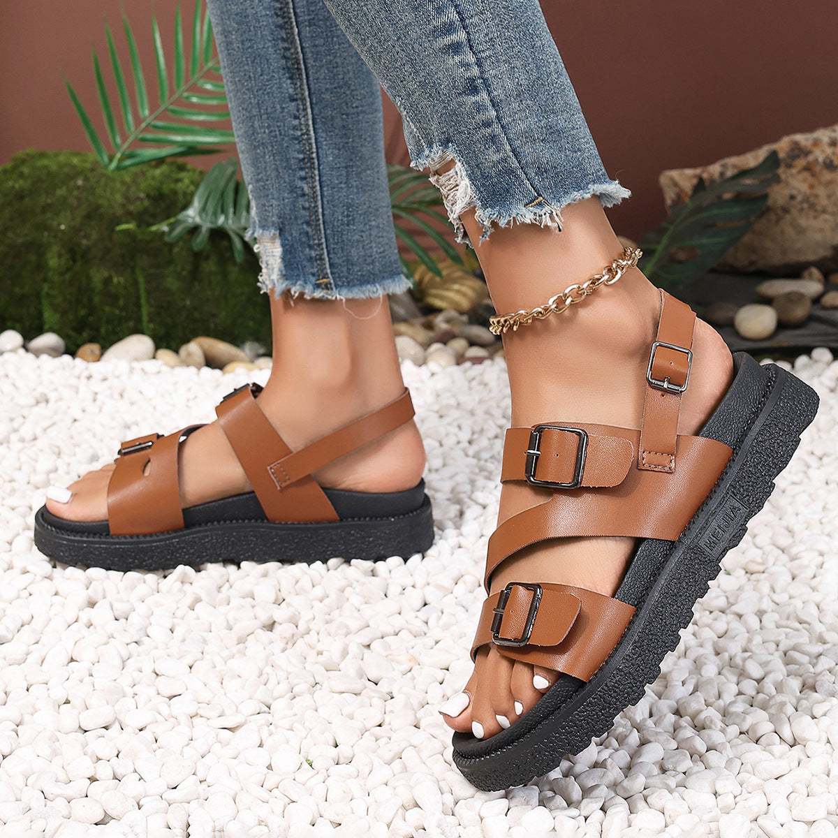 Plus Size Sports Sandals | Comfortable Walking Shoes With PU Upper & Rubber Sole
