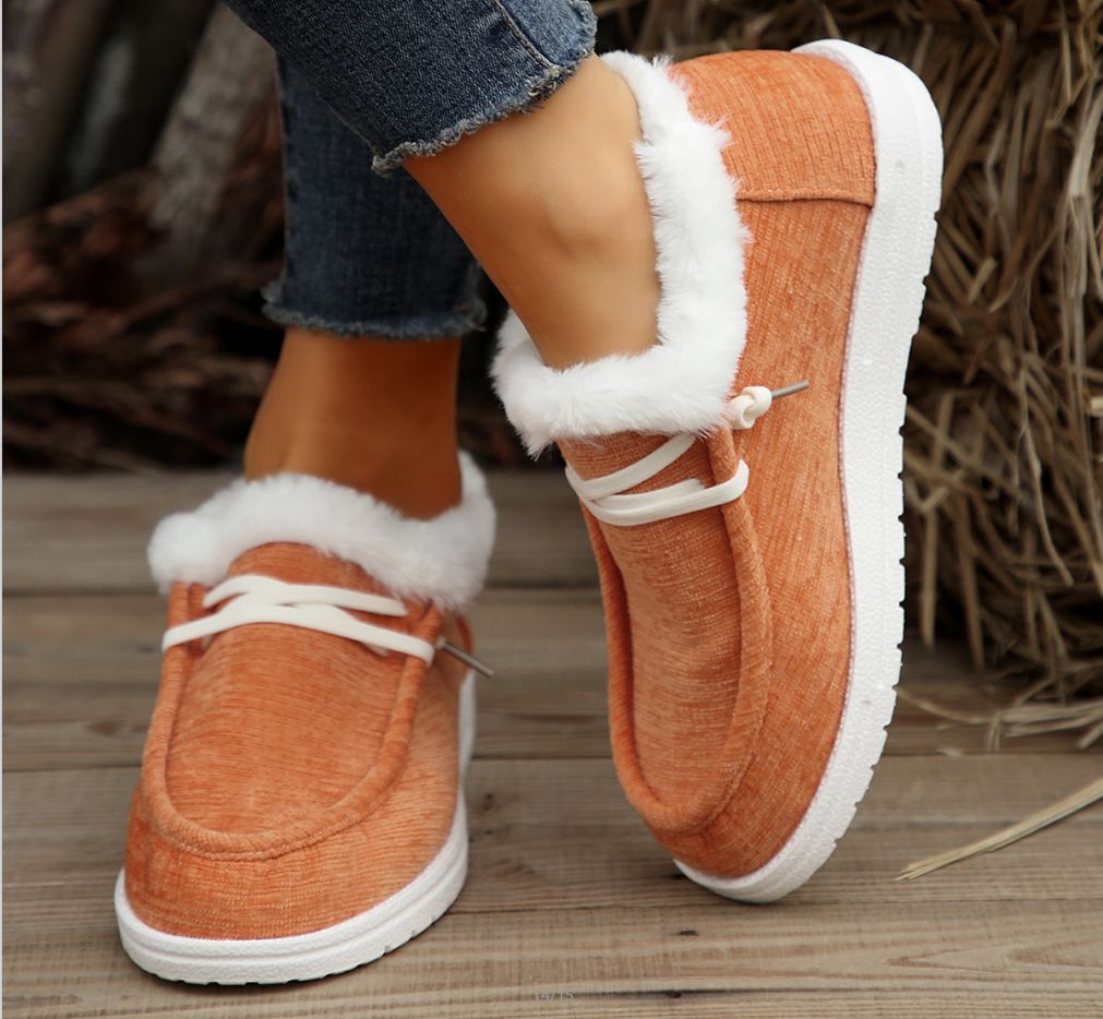 Fleece Lined Slippers | Women’s Winter Shoes | Cozy Flat Heel Footwear