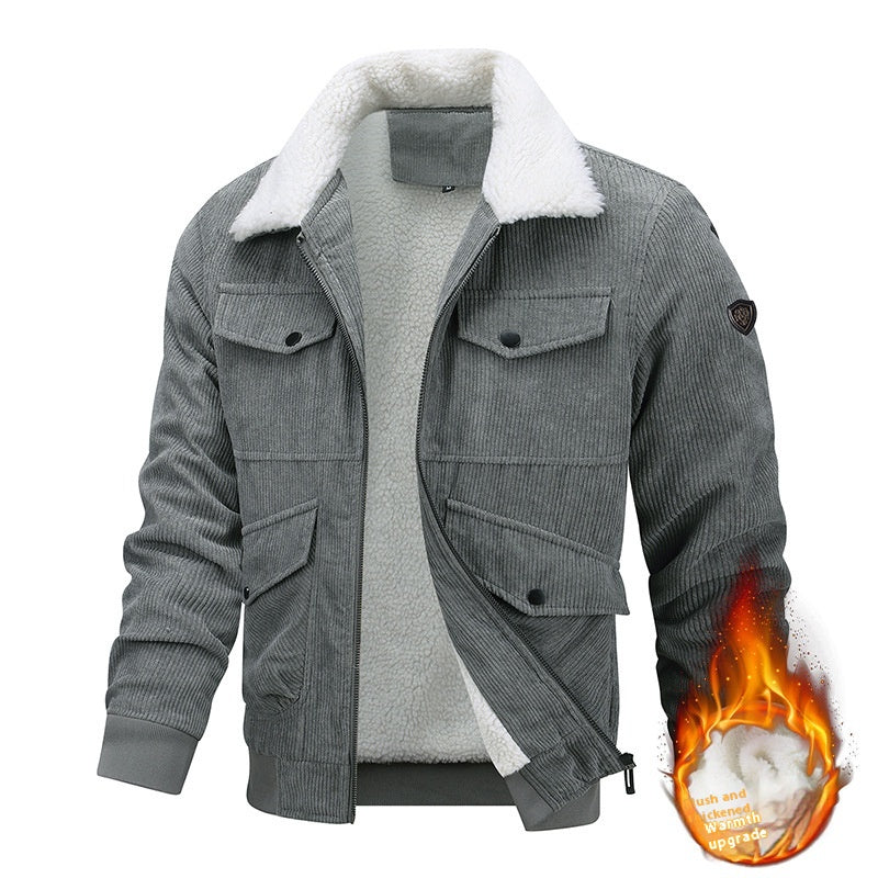 Winter Fleece Jacket Men’s Cotton Coat | Warm Thick Pocketed Outerwear