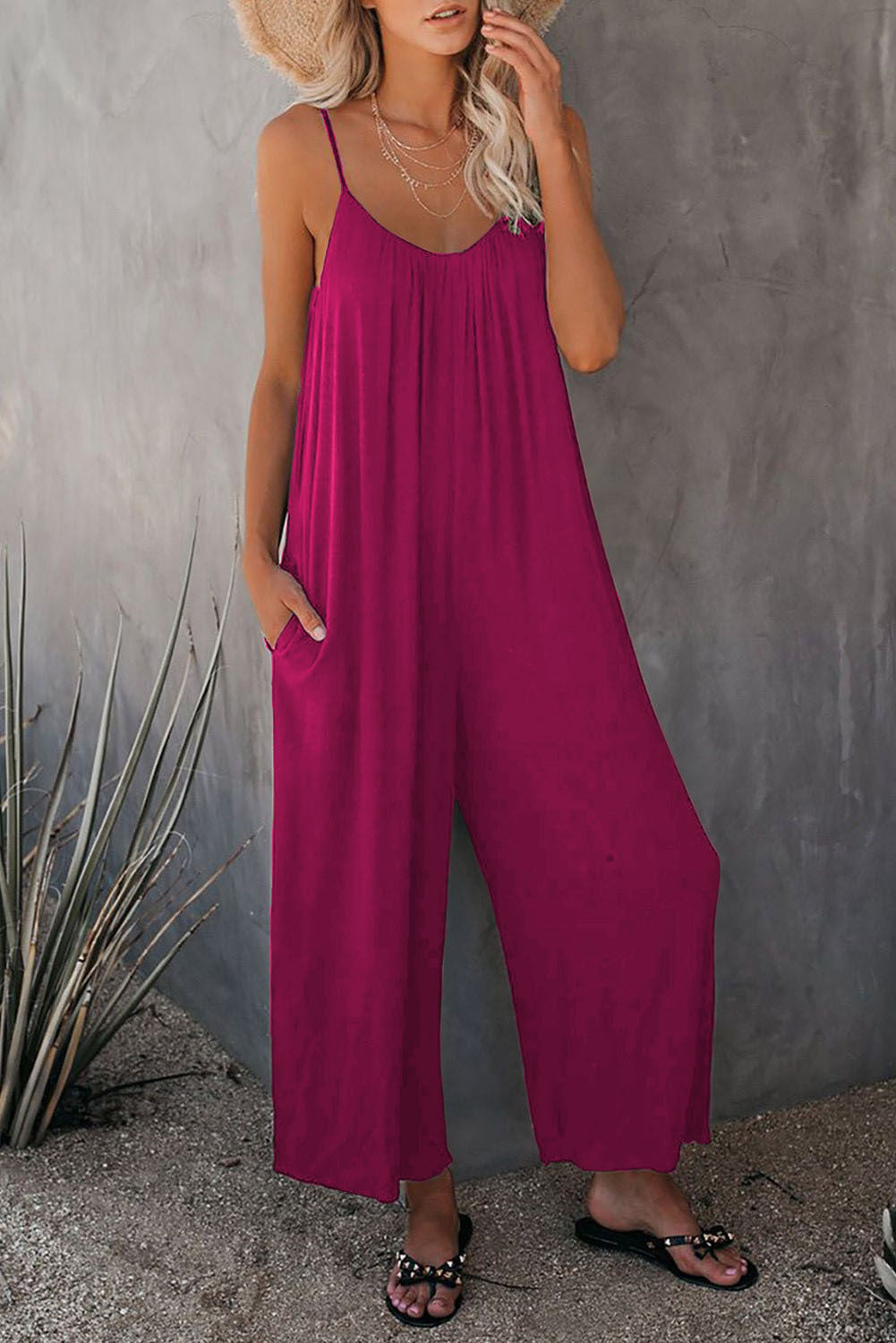 Women's Sleeveless Jumpsuit | Loose Waist Pants | Summer Romper With Pockets