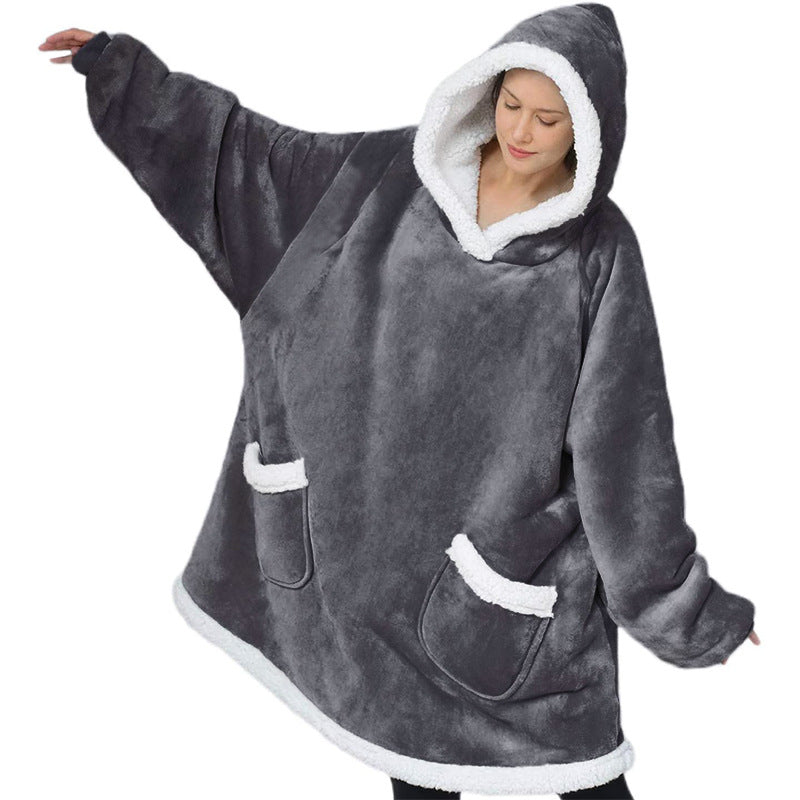 Hoodie Blanket – Oversized Pullover With Pockets | Winter Warm Cozy Wear