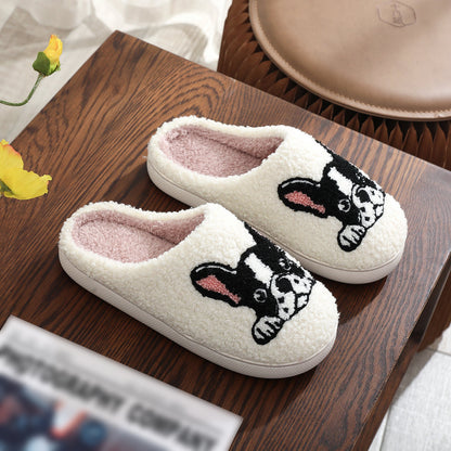 Women's Cotton Slippers – Warm Plush Winter Home Footwear With TPR Sole