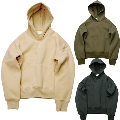 Cotton Lapel Hoodie - Oversized Hedging Style Sweatshirt With Breathable Fabric