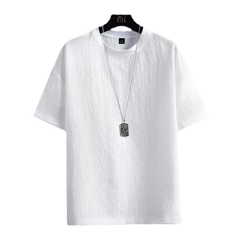 Men's Short Sleeve Shirt - Summer Loose Fit Japanese Style Pullover Tee