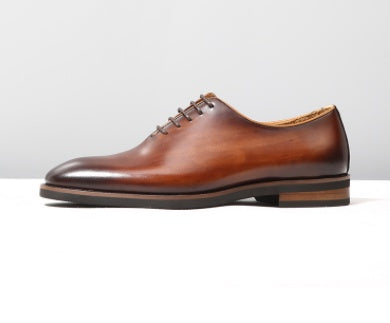 Men's Oxford Shoes | Brown Leather Toe Cap | Durable Composite Sole Dress Shoes