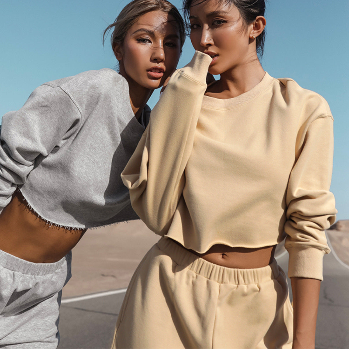 Women's Sports Sweater Set – Casual 2-Piece Loose Fit Tracksuit With Long Sleeve Top & Pants