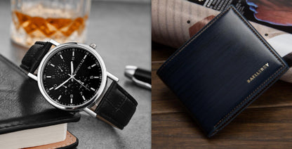 Men's 3 Fold Wallet | PU Leather Folding Wallet With Money Clip | Japanese Style