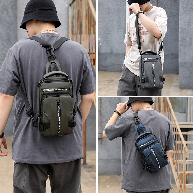 Men Crossbody Bag - Multifunctional Waterproof Backpack With Mobile Phone Pocket