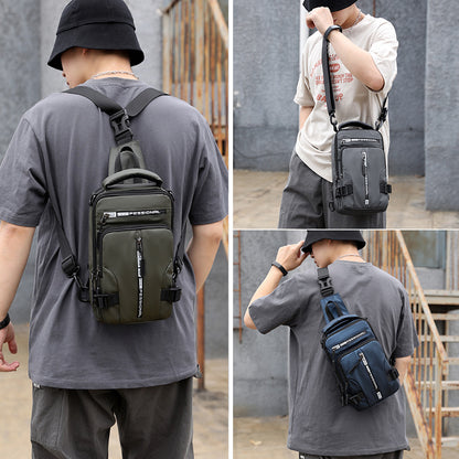 Men Crossbody Bag - Multifunctional Waterproof Backpack With Mobile Phone Pocket
