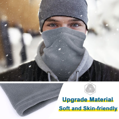 Winter Fleece Neck Warmer - Windproof Scarf With Adjustable Triangle Design