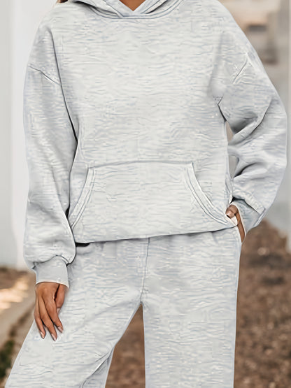 Oversized Sweatsuit Set – 2 Piece Lounge Hoodie And Baggy Sweatpants With Pockets