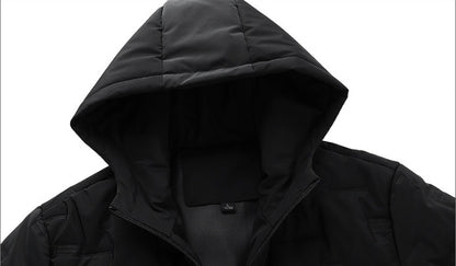 Men's Down Jacket - Autumn Winter Suit Set With Hooded Padded Coat And Pants