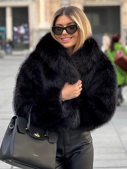 Winter Plush Coat – Thick Warm Coat With Fluffy Lapel Jacket Design