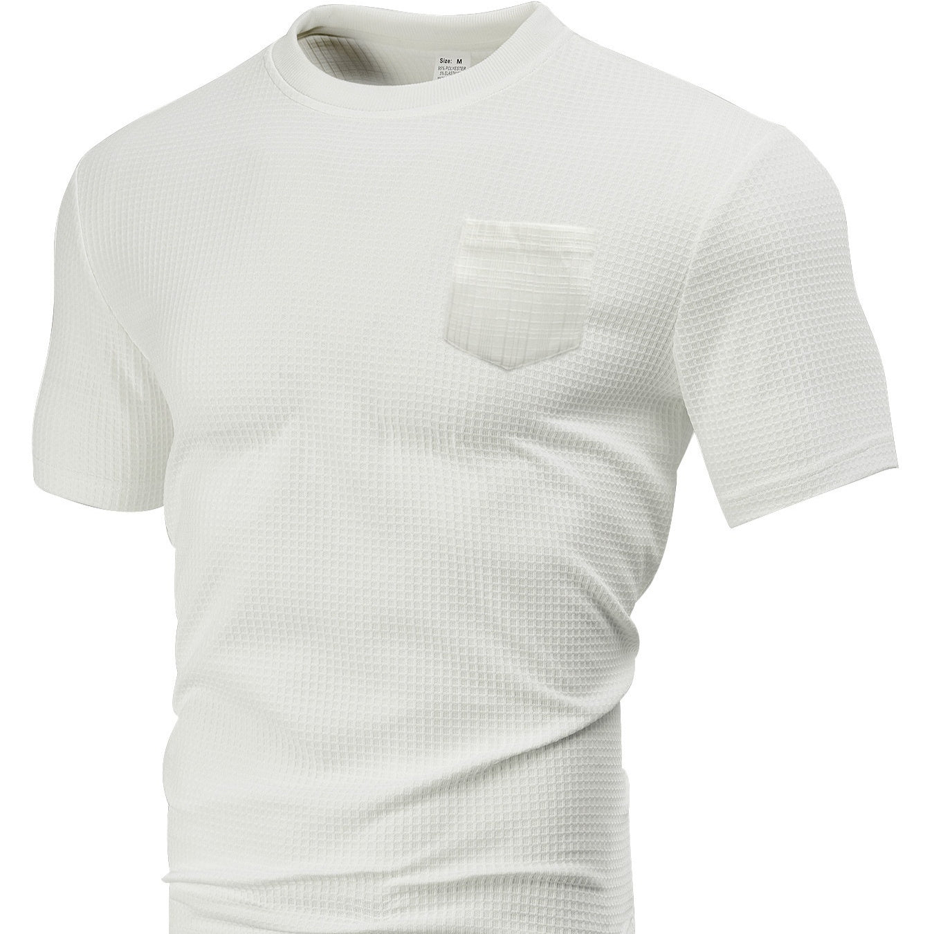 Men's Breathable T-Shirt – Loose Fit Tee With Large Waffle Fabric