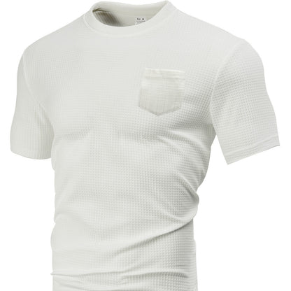 Men's Breathable T-Shirt – Loose Fit Tee With Large Waffle Fabric