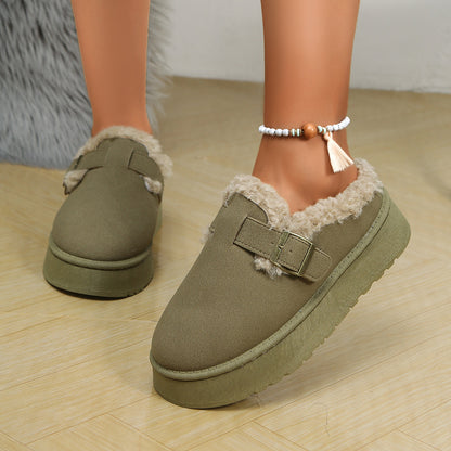 Platform Fluffy Shoes – Cozy Warm Velvet Casual Cotton Footwear