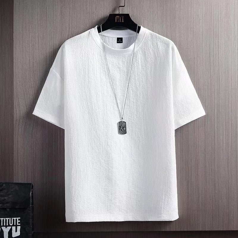 Men's Short Sleeve Shirt - Summer Loose Fit Japanese Style Pullover Tee