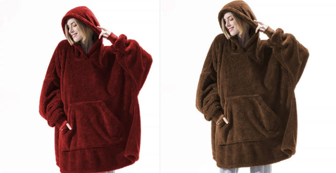 Hoodie Sweatshirt - Double Sided Fleece, Big Pocket, Comfortable Cozy Pullover
