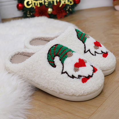 Cartoon Santa Slippers – Warm Plush Christmas Indoor Floor Shoes