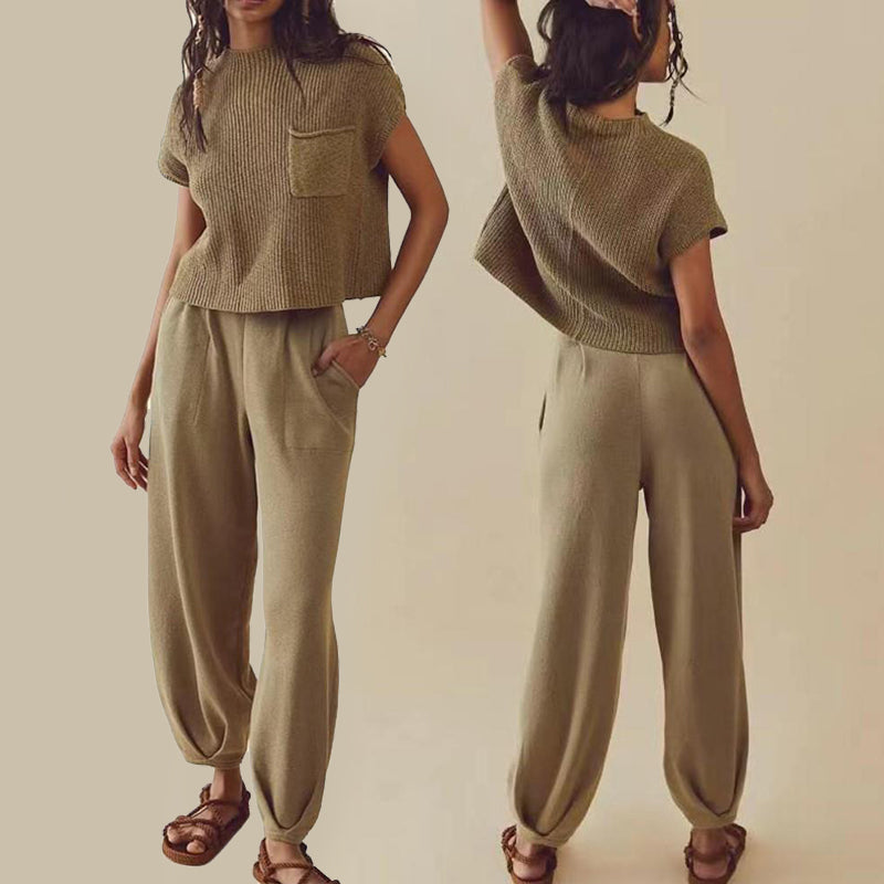Women's Casual Two Piece Summer Lounge Sets | Sleeveless Top & Loose Pants Outfit