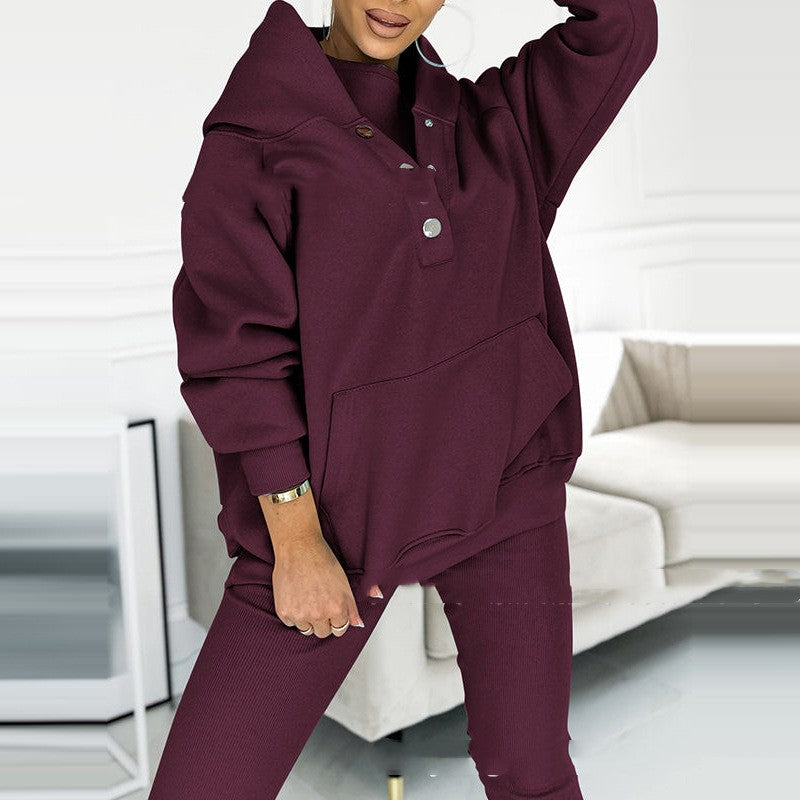 Women's Sports Suit – Three Piece Tracksuit Set With Slim Fit Trousers