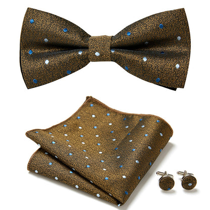Stylish Bow Ties Set – Men's Floral Polyester Three Piece Tie Set