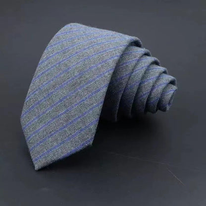 Men's Business Tie | Classic Striped Necktie | Formal Cotton & Polyester Yarn