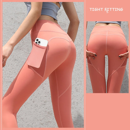 Seamless Leggings Women | High Waist Push Up Leggings With Pockets For Fitness Running