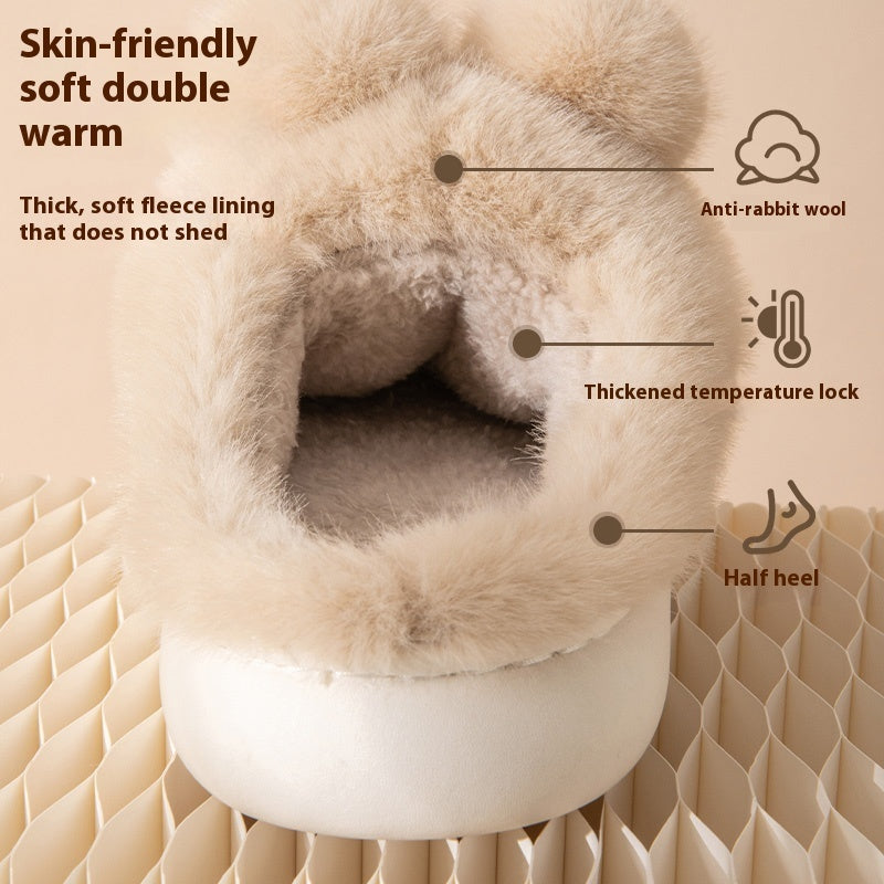 Rabbit Indoor Slippers | Warm Velvet EVA Sole | Anti Slip Baotou Style Comfort