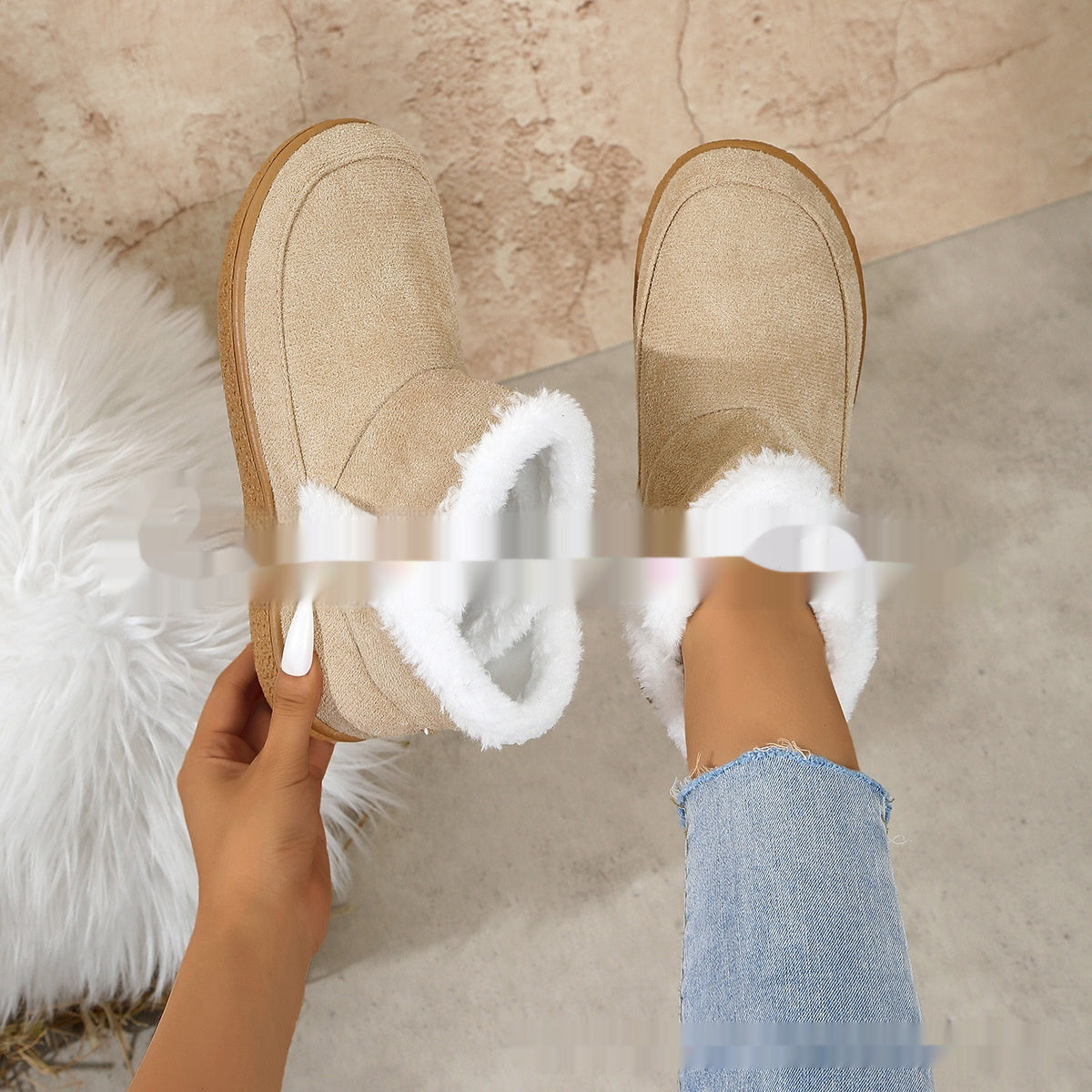 Insulated Cotton Shoes – Padded Warm Flat Bottom Slippers For Women