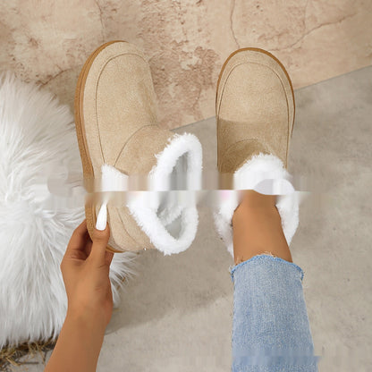 Insulated Cotton Shoes – Padded Warm Flat Bottom Slippers For Women