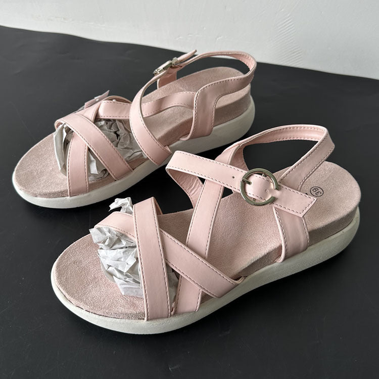 Round Toe Sandals – Comfortable Women Sandals With Button Closure