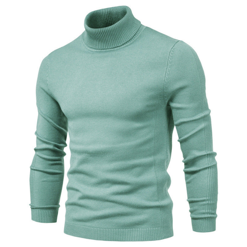 Slim Pullover Sweater For Men | Solid Color Turtleneck | Winter Casual Tops