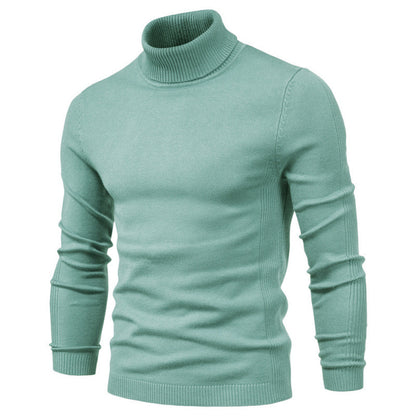 Slim Pullover Sweater For Men | Solid Color Turtleneck | Winter Casual Tops