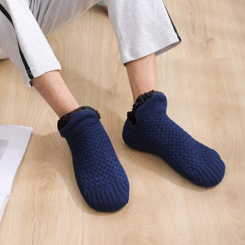 Winter Woolen Socks - Thick Indoor Slipper Socks With Non Slip Grip