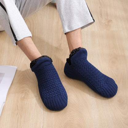 Winter Woolen Socks - Thick Indoor Slipper Socks With Non Slip Grip