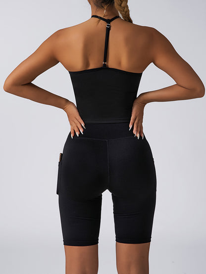 Womens Lounge Sets - Ribbed Two Piece Sets With High Waist Shorts & Pockets