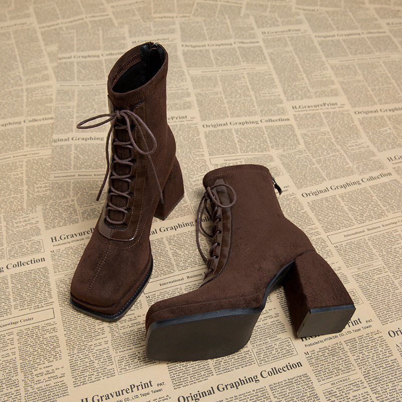 High Heel Women's Boots | Breathable Ankle Boots With Hollow Out Design