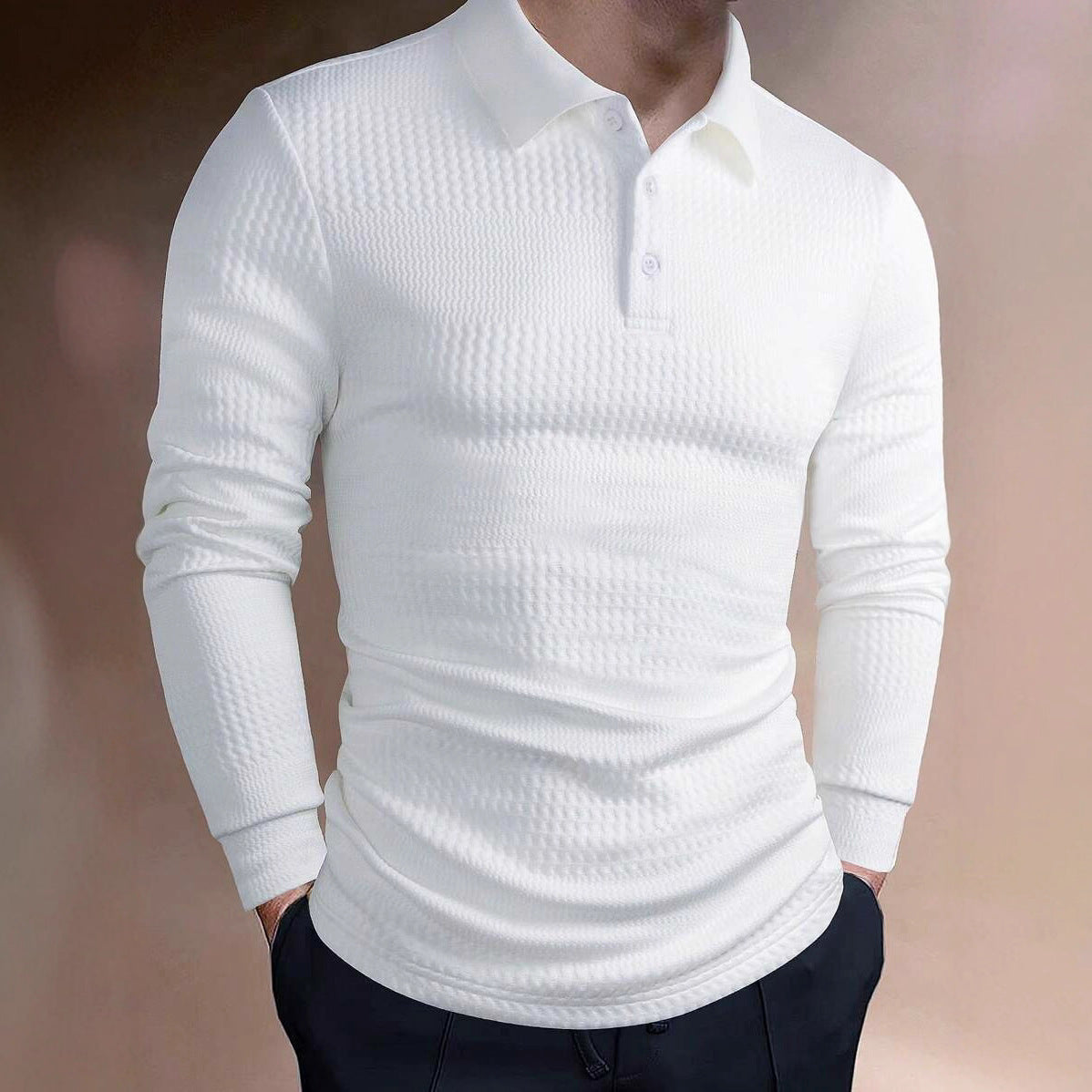 Men's Sports Long Sleeve Casual Fitness Shirt – Lightweight Polyester Fiber Top