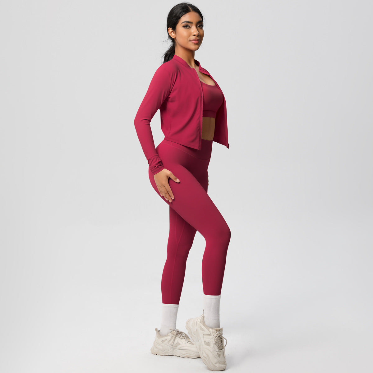 Yoga Vest Jacket - Tight Long Sleeve Spandex Exercise Bra with Beauty Back