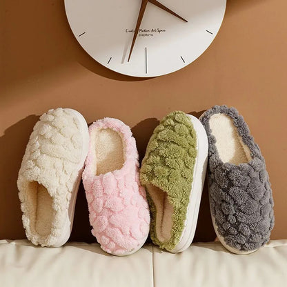 Fuzzy Slippers | Plush Cotton Slippers With Memory Foam And Anti Skid Soles