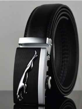 Men Leather Belts – Adjustable Cowhide Strap With Automatic Buckle