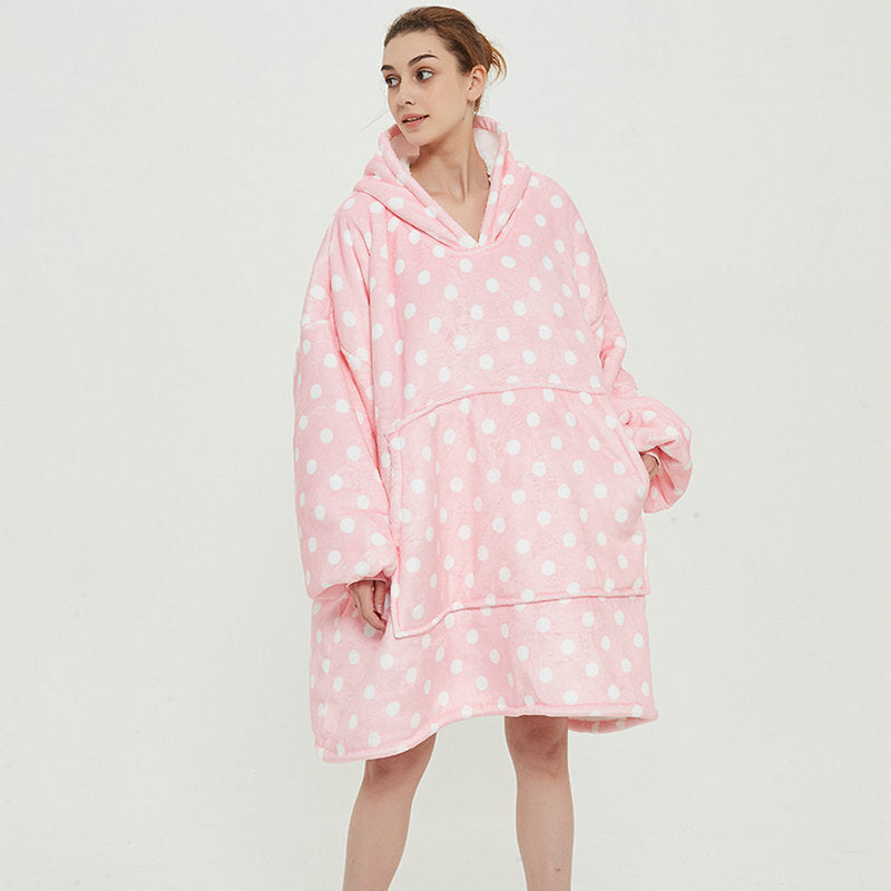Wearable Blanket Hoodie – Cozy Fleece Sleepwear With Warm Oversized Fit